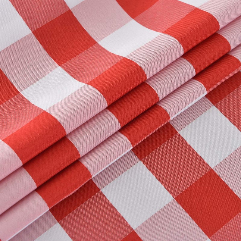 maxmill Checkered Square Tablecloth Waterproof Spillproof Wrinkle Resistant Heavy Weight Soft Gingham Table Cloth for Picnic Dinner and Party Washable Polyester Fabric, 60 x 60 Inch Red and White - Image 4